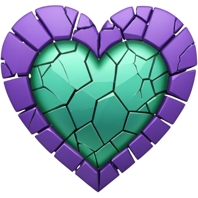 violet green broken heart emoji