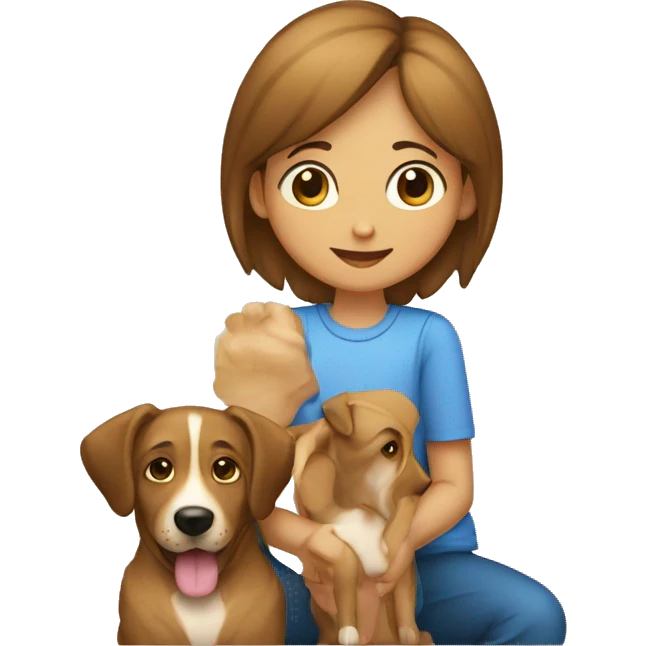 Familia mamá papá Niño de 4 años y perro emoji
