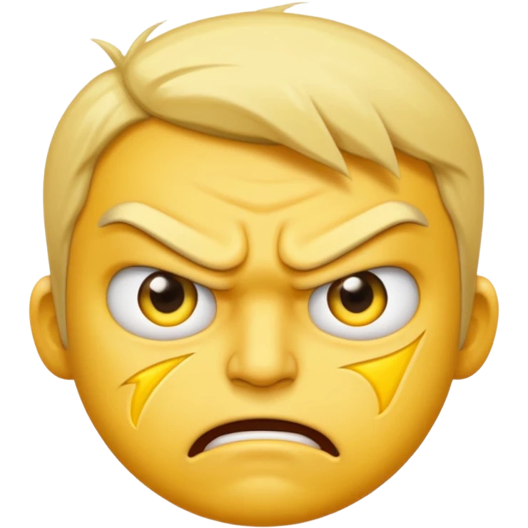 same style as apple emoji generic smilies. this one will be an angry face with 0/5 star ratings in his eyes. leaving an irate review emoji