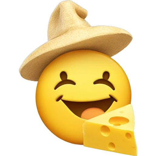 smiley with a cheese hat emoji
