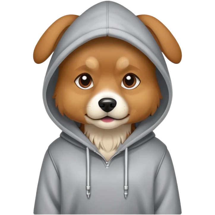 Dog wearing a hoodie emoji