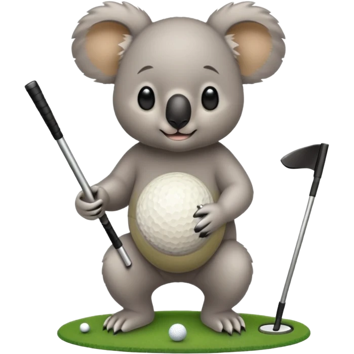 Koala golfing emoji