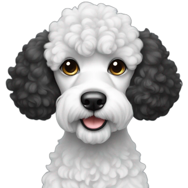 Black and white ear poodle emoji