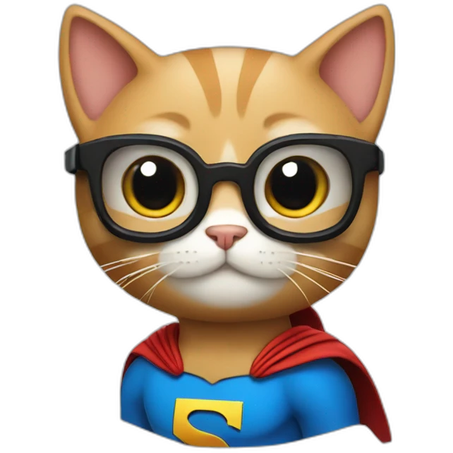 Cat super man emoji
