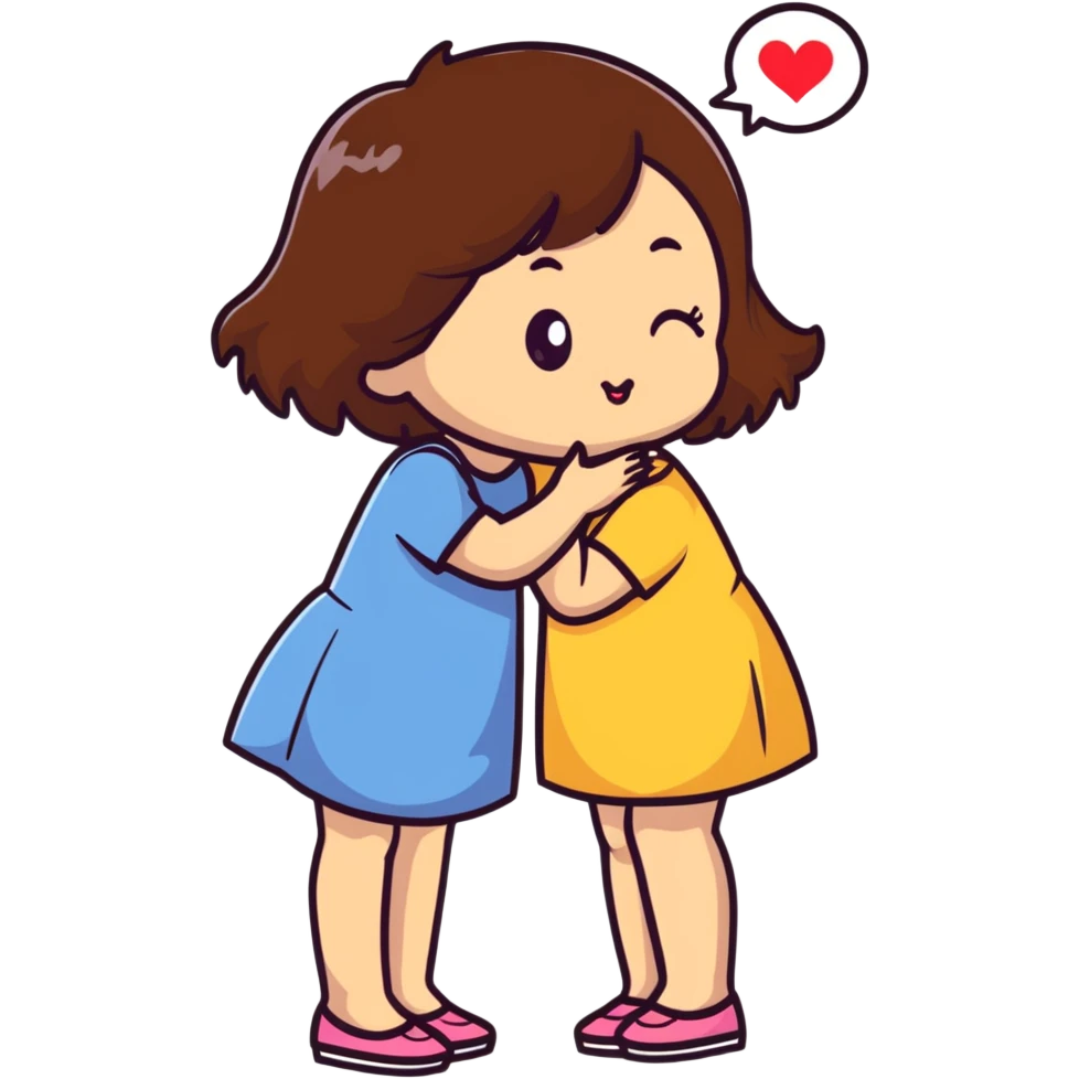 Brown hair girl sending a kiss emoji