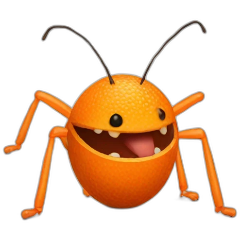 orange twisted cricket emoji
