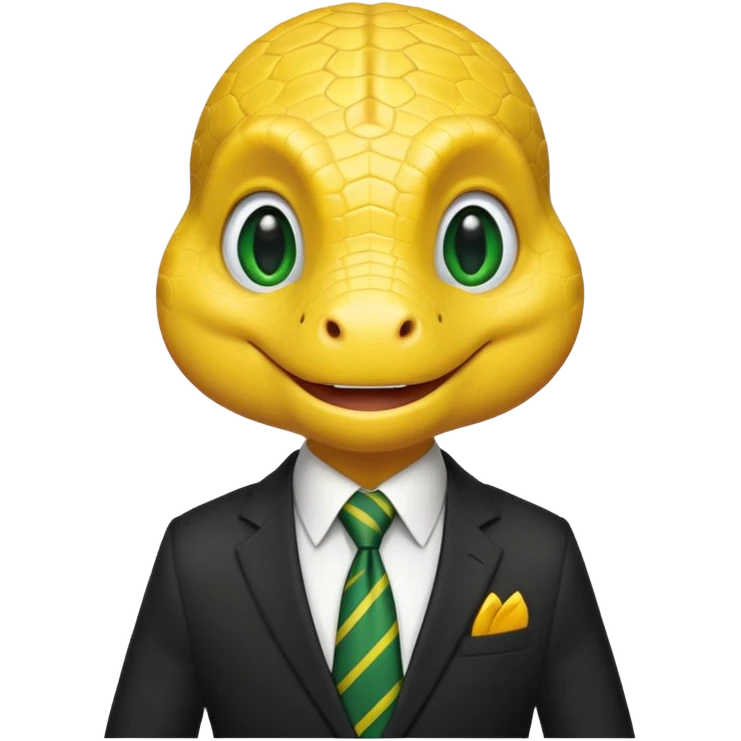 cute yellow reptile with tie & suit emoji
