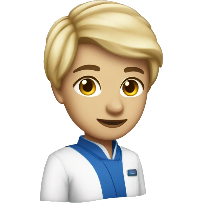hotelier with short hair and wearing blue uniform emoji