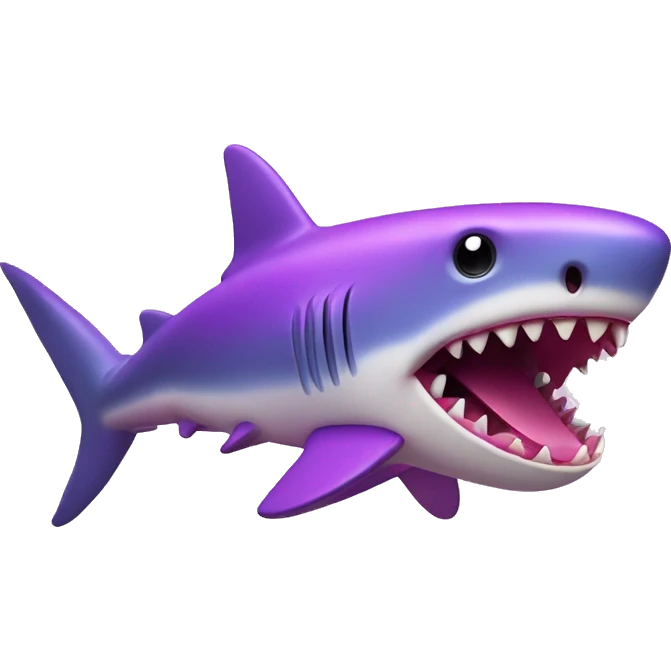 pink purple shark eating a soccer ball emoji