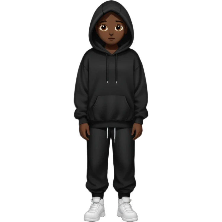 Oversized black hoodie and pants dark aesthetic  emoji