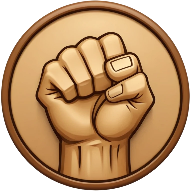 Round emblem symbolizing combat sports, featuring a clenched fist facing forward at the center. The fist is bold and strong, representing power and skill in martial arts. Surrounding the fist are dynamic lines, giving the emblem a sense of motion and energy. emoji