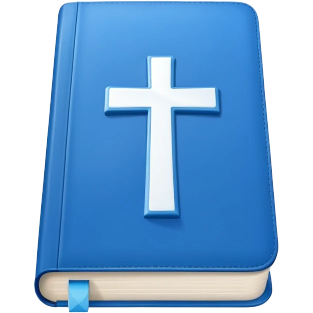 Blue Bible smooth with white cross emoji