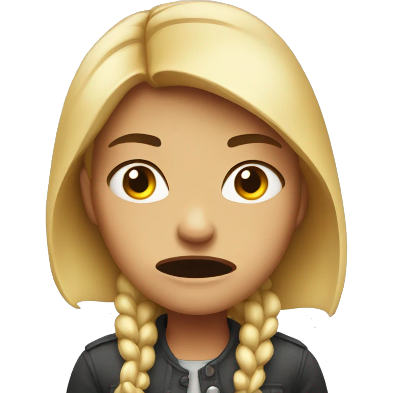 pretty girl with an angry expression  emoji