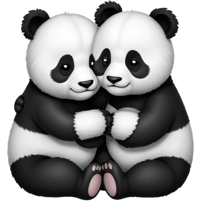 Pandas hugging emoji