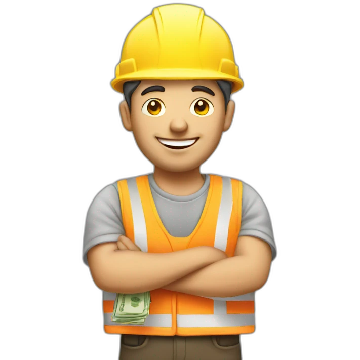 Builder with money emoji
