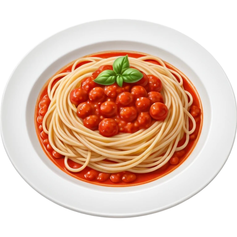 spaghetti with tomato sauce on a white plate

 emoji