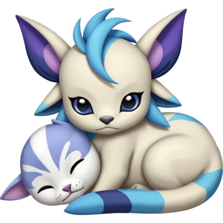 Animalistic tired snoozing snorinkawaii chibi sleepy happy glad somber mongral Meloetta-Absol-Zekrom-Gatomon-Pteromon-hybrid emoji