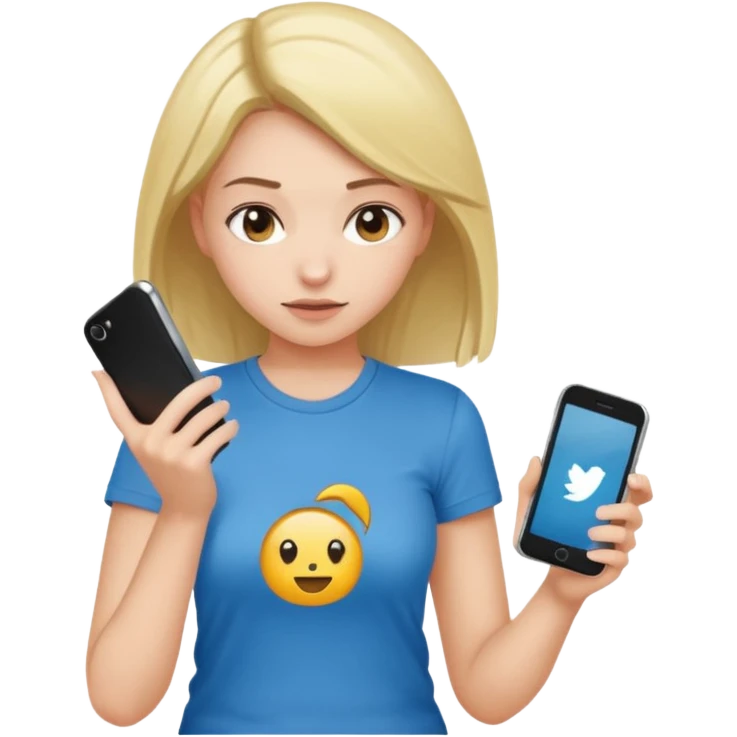 girl holding a phone posing bent over  emoji