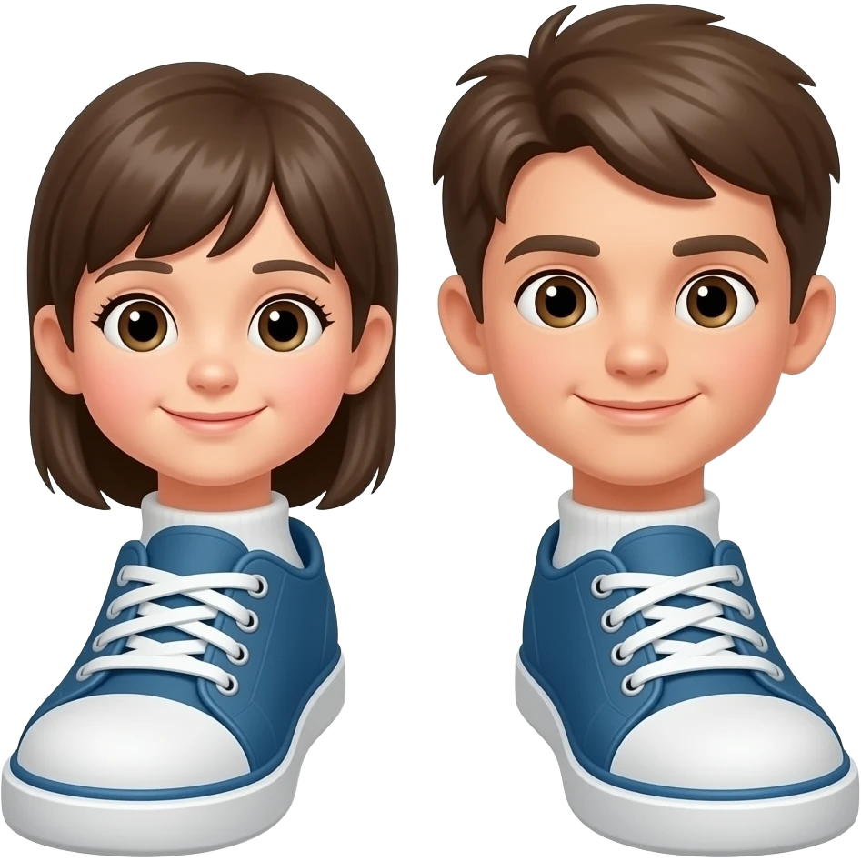 Kids feet poking out of shoes emoji