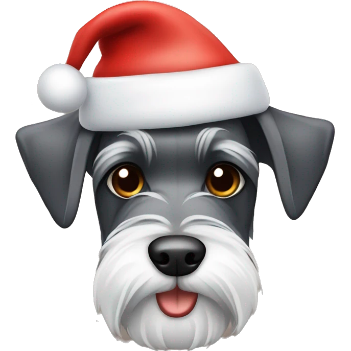 Schnauzer with Christmas hat emoji