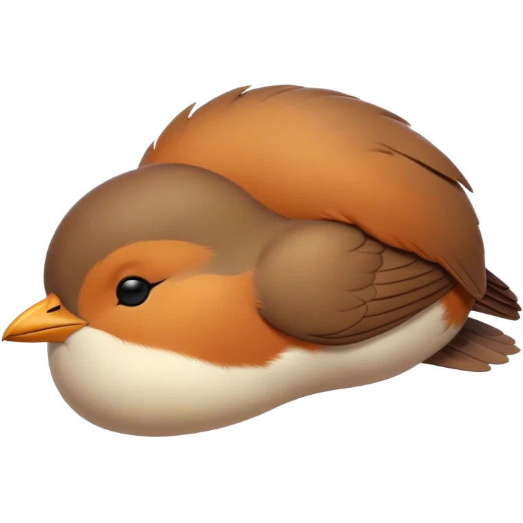 Meme-Worthy Cute Sleeping Robin Portrait Emoji, Head resting peacefully with a contented smile, showcasing a delicate, softly feathered body and eyes gently closed in serene slumber, Simplified yet adorably endearing features, highly detailed, glowing with a soft, drowsy light, high shine, relaxed and utterly lovable, stylized with an air of playful laziness, soft glowing outline, capturing the essence of a sleeping robin that feels destined to become the next viral icon of adorable rest! emoji