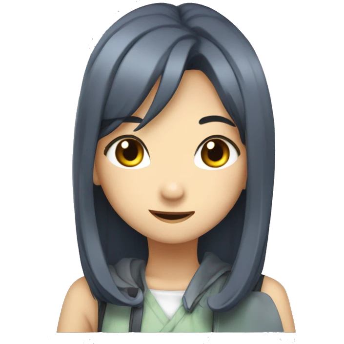 a anime giarl saying hi emoji