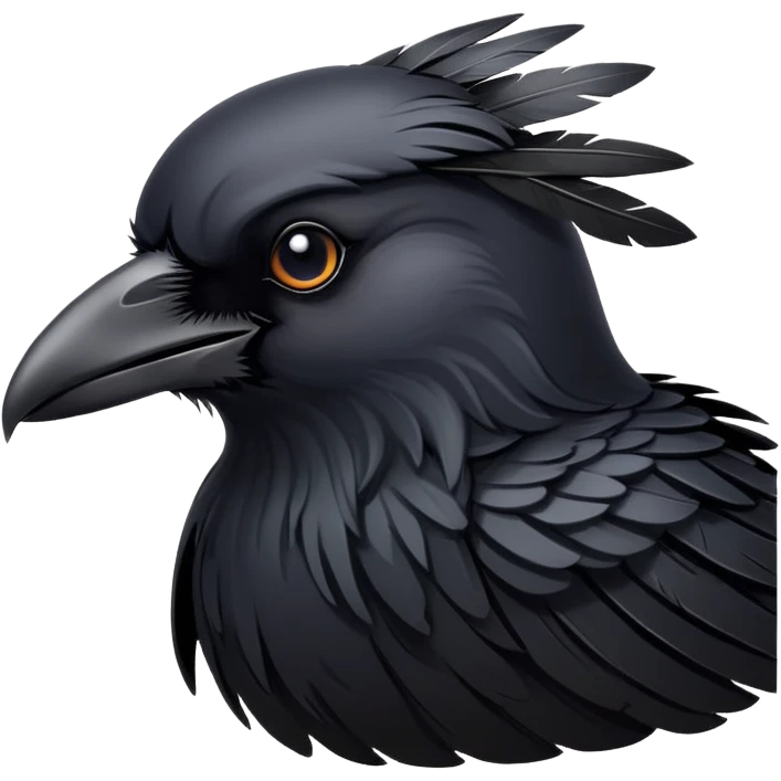 black crow with shiny feathers emoji