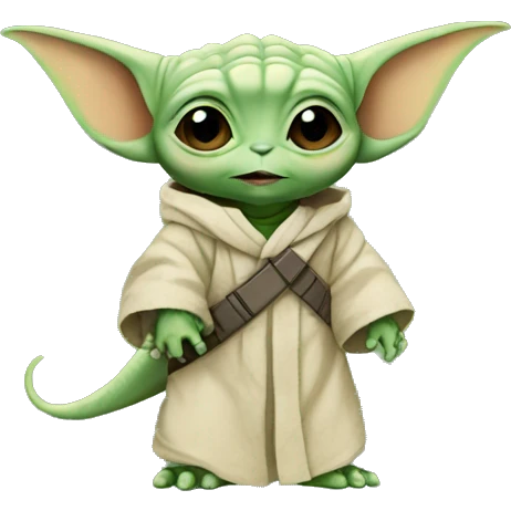 baby yoda with t-rex emoji