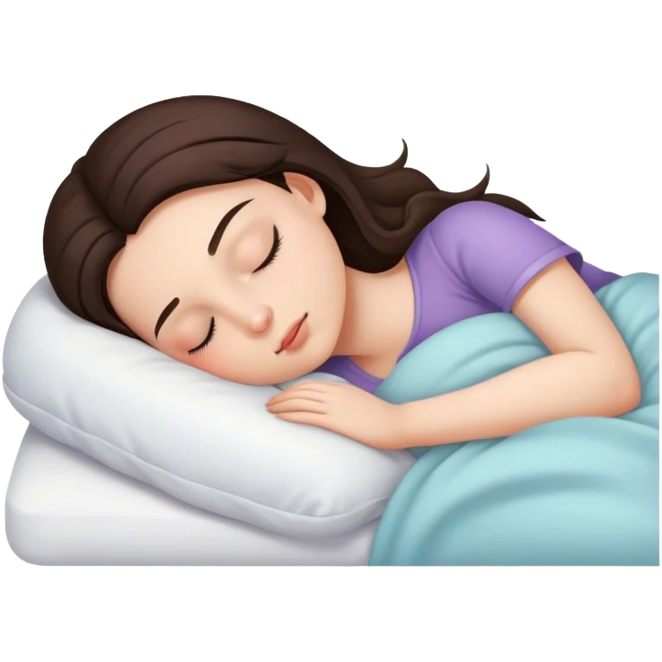 Brunette girl sleepin emoji