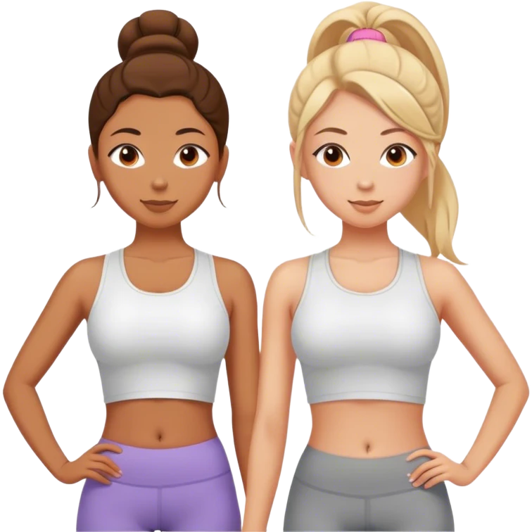 Best friends wearing matching shirts and yoga pants emoji