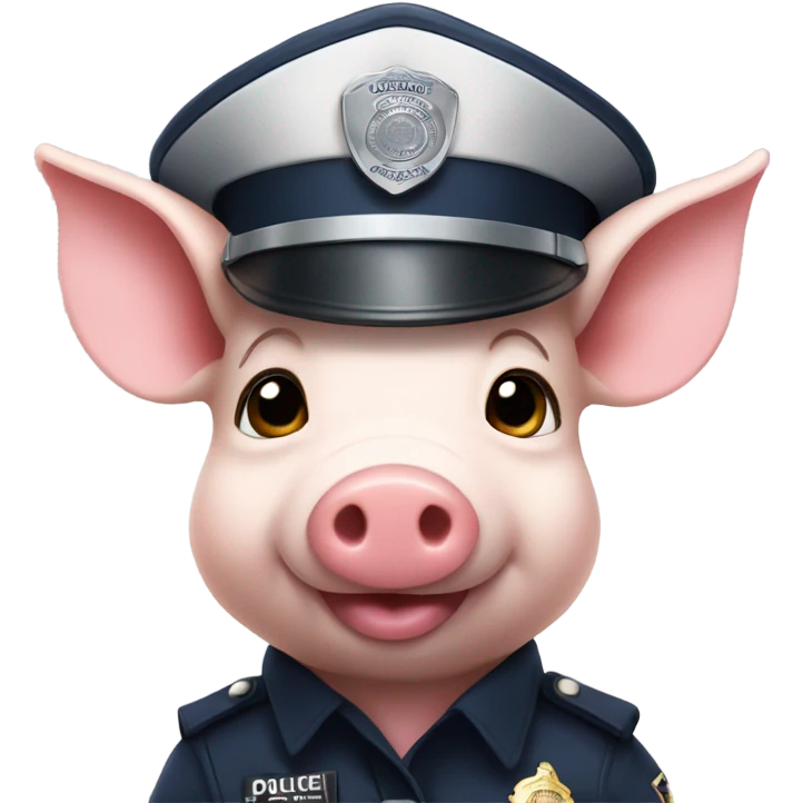 Piglet wearing a police officer uniform  emoji