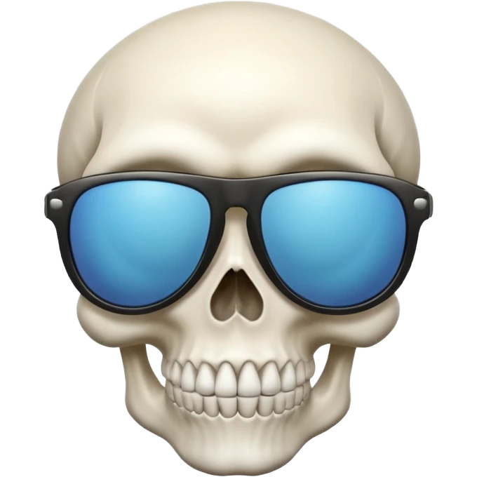 Goofy skull with sunglasses emoji