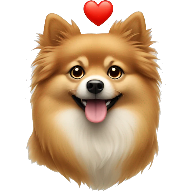 German spitz sending heart emoji