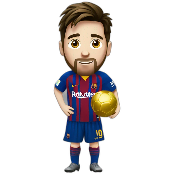 Messi con balón de oro emoji
