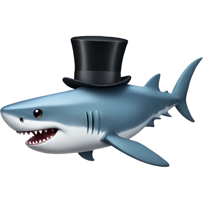 Shark with a top hat and beard emoji