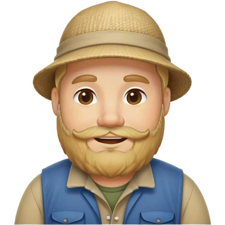 Pêcheur blond barbu grassouillet emoji