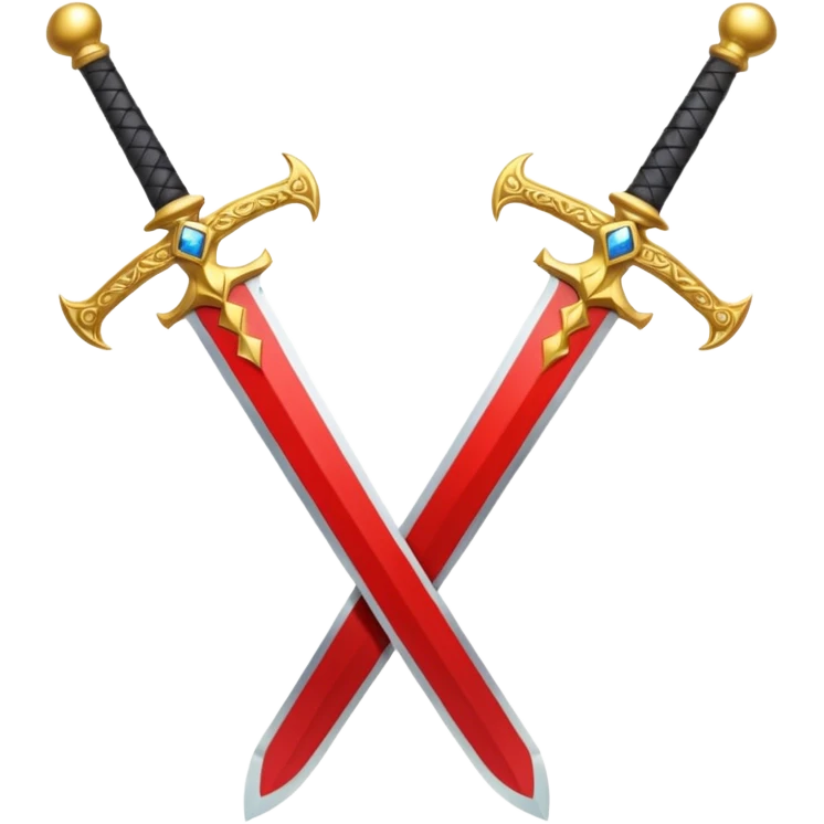 Fully golden two royal swords crossed emoji