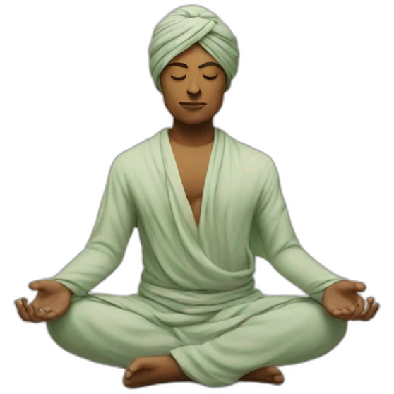 Sage is meditating with turban on the head emoji