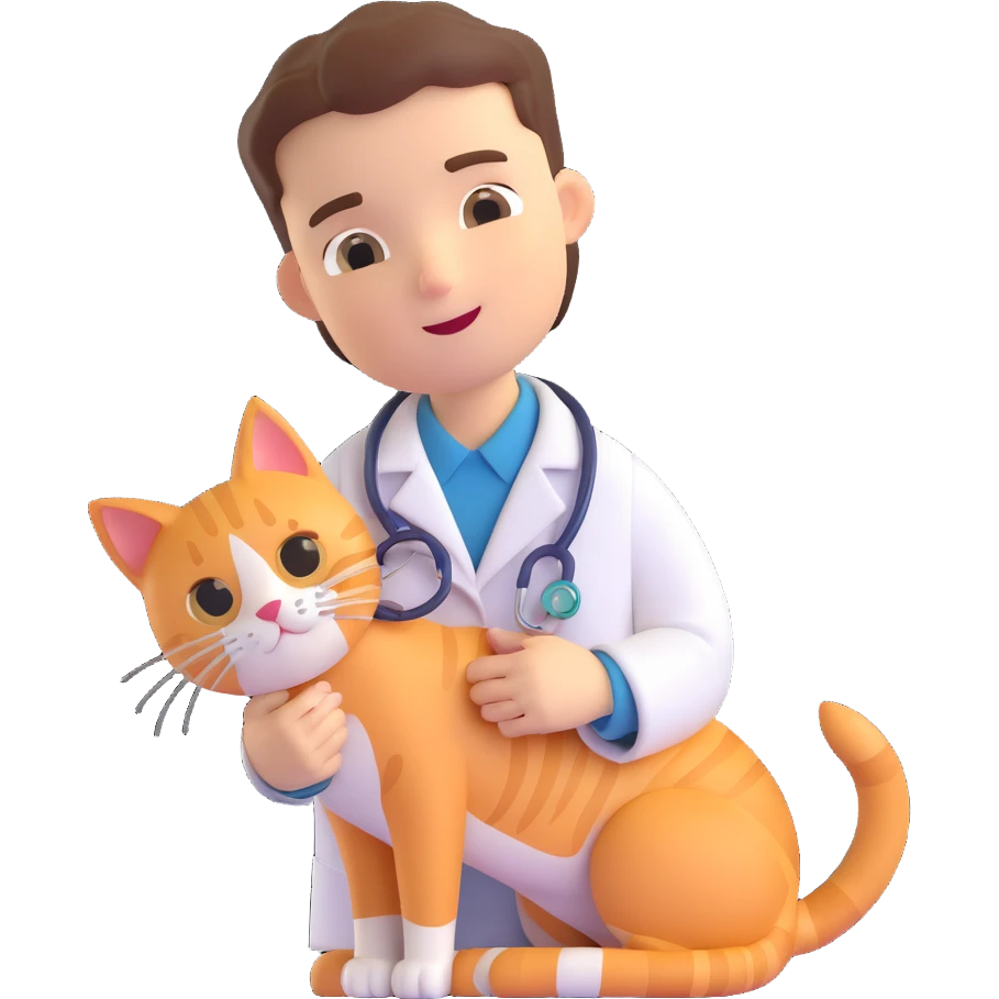 veterinarian examining a cat emoji