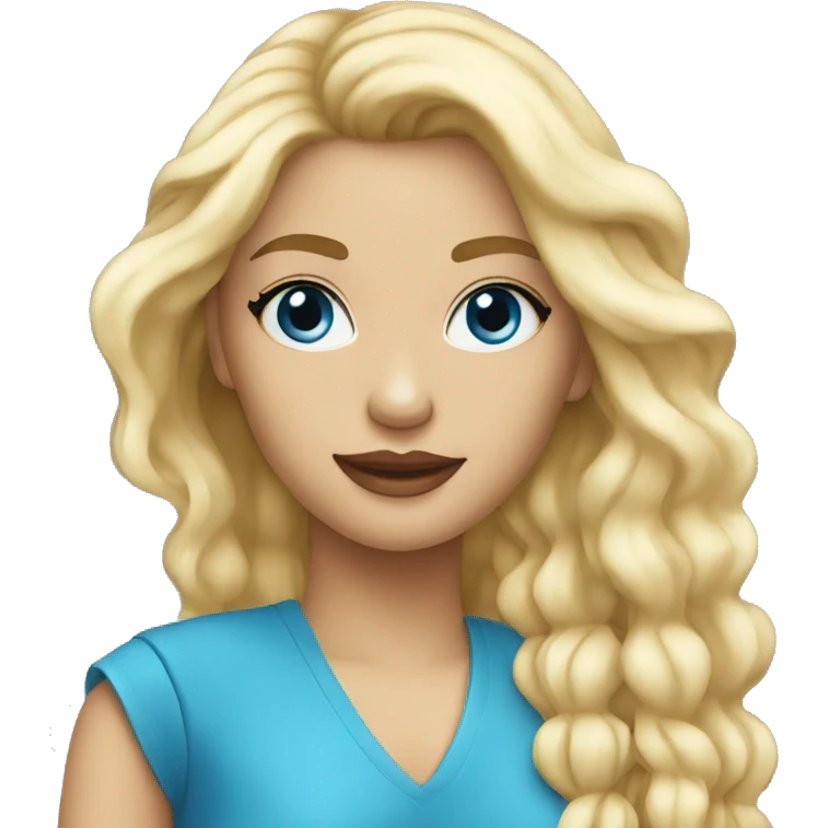 Singer girl with blond hair and blue eyez emoji