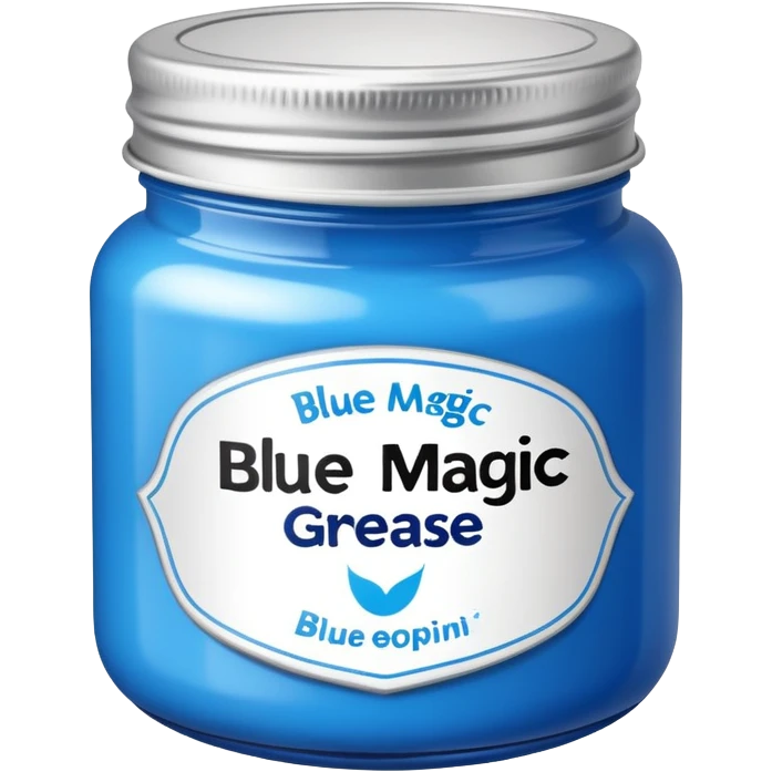 Blue jar words “Blue magic” on the label hair grease  emoji