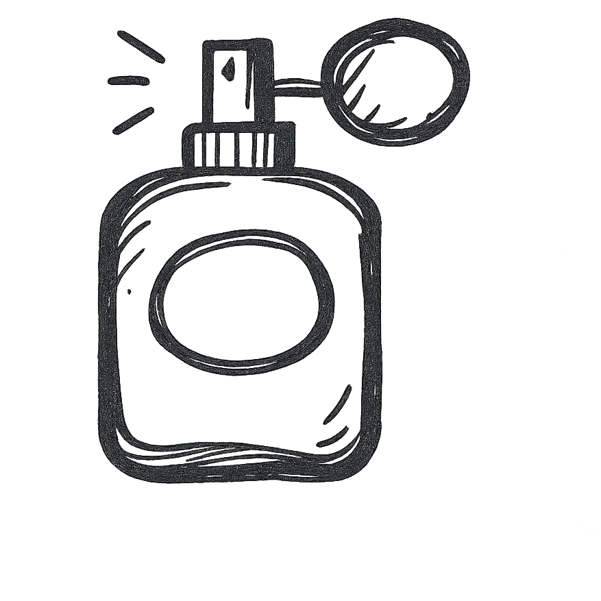 perfume bottle, hand drawn outline, no fill emoji