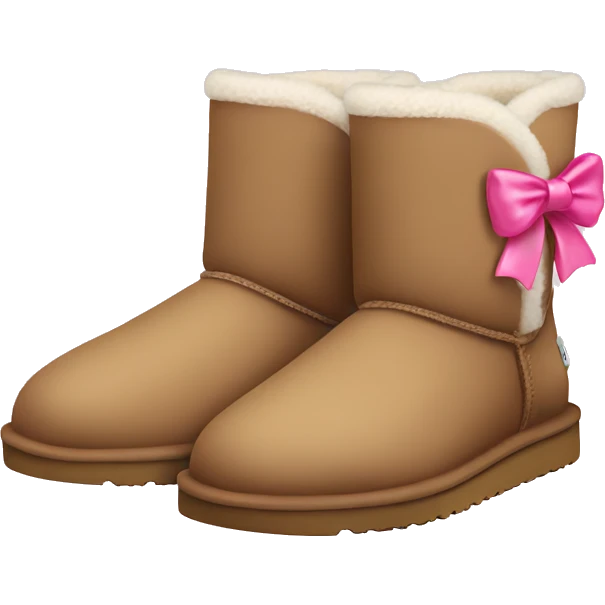 Ugg boots with little pink bows on top emoji