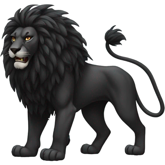 black lion  emoji