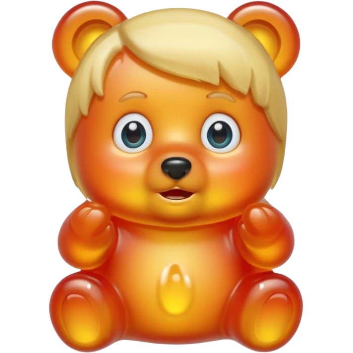 gummy bear with eyes and blond hair emoji