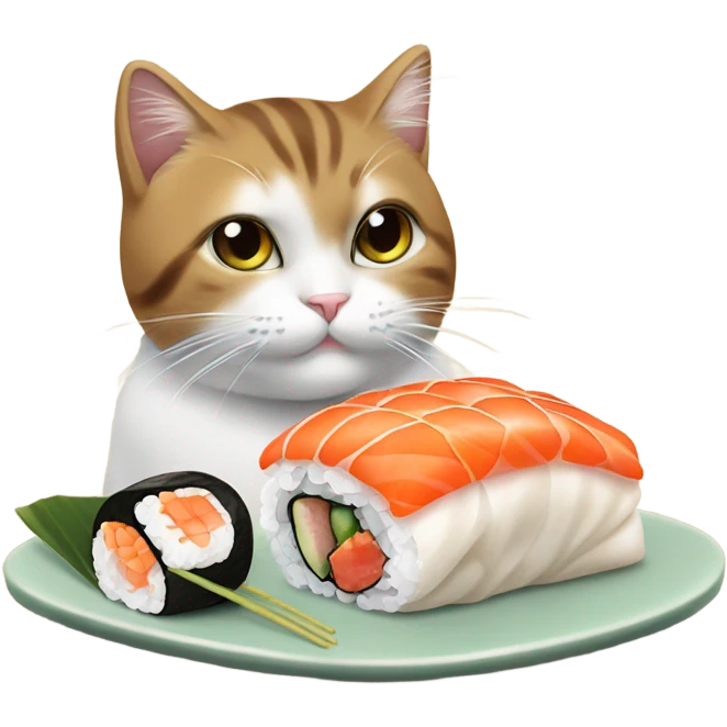 Cat eating sushi  emoji