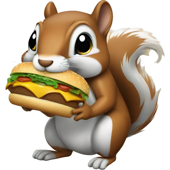 squirrel eating burger emoji