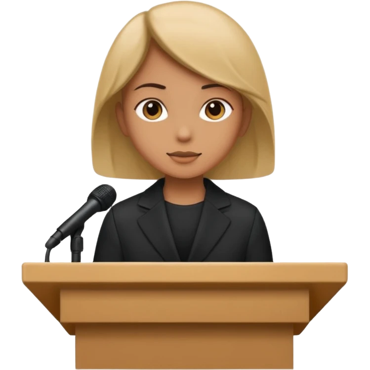 person silhouette speaking from a podium emoji