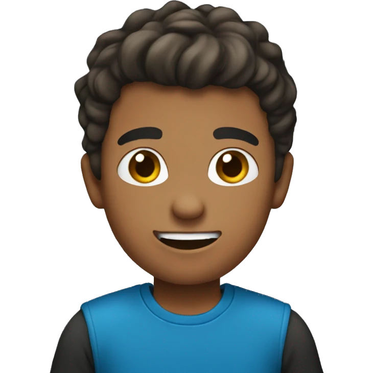 Boy with a blue shrit and dark pants emoji