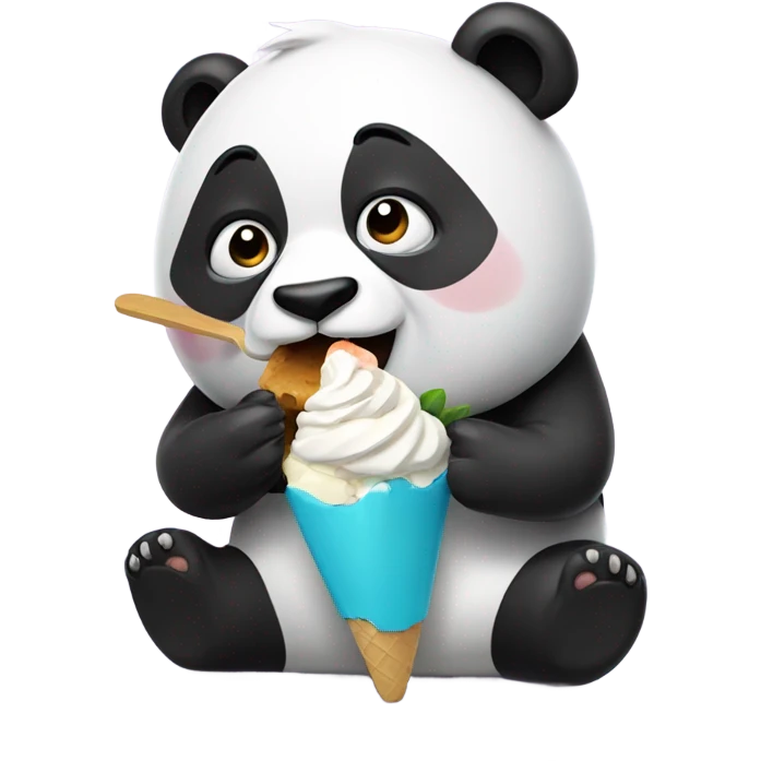 Panda comiendo helado emoji